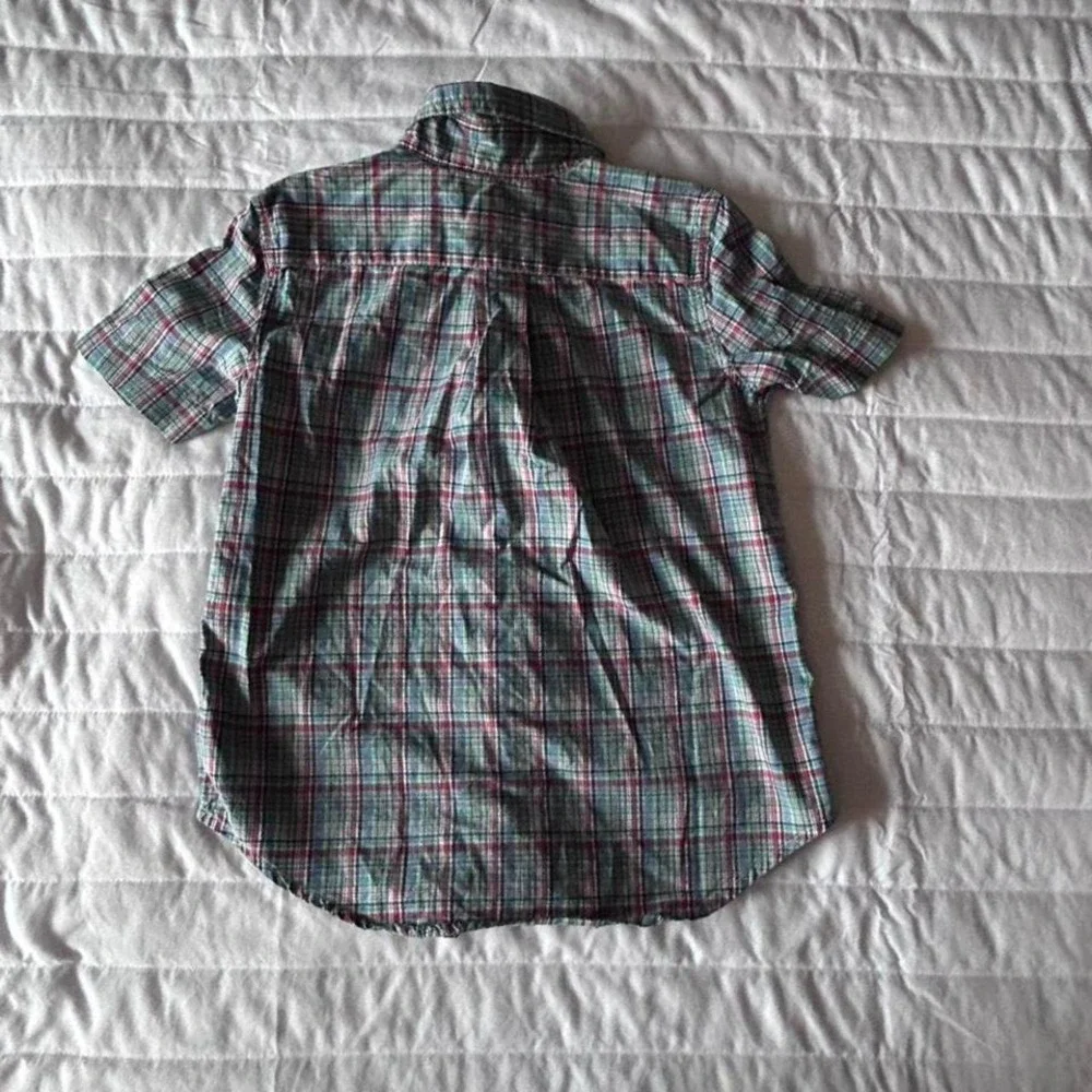 Ralph Lauren Blue Red Plaid Short Sleeve Button-up Size 5‎ Cotton